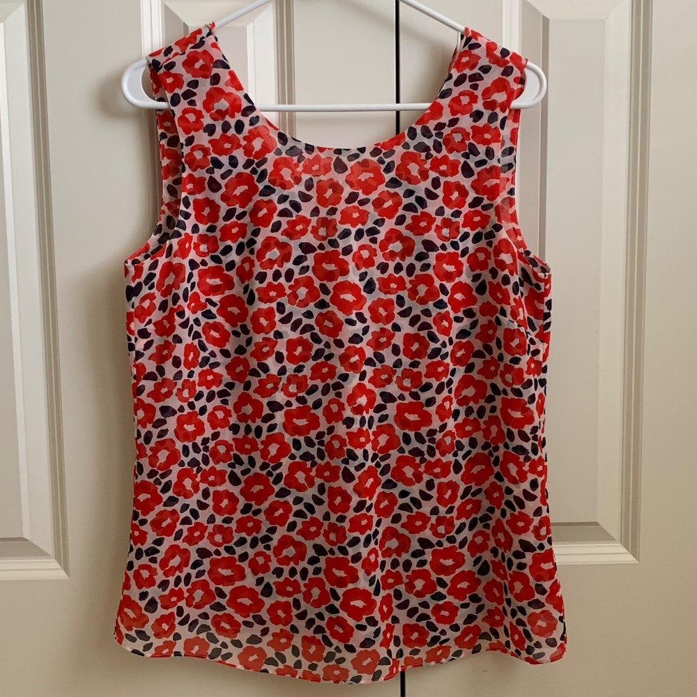 cAbi "Flipside" Sleeveless Poppy Blouse